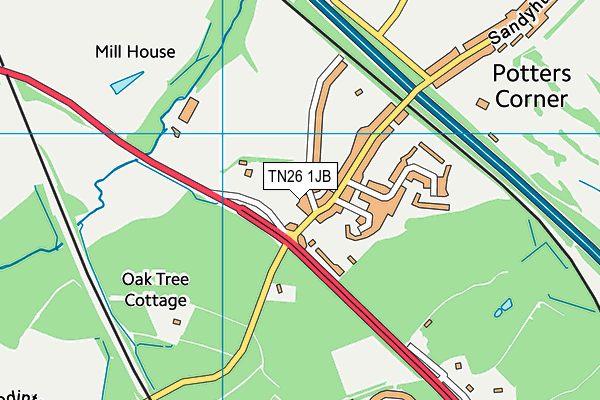TN26 1JB map - OS VectorMap District (Ordnance Survey)