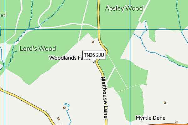 TN26 2JU map - OS VectorMap District (Ordnance Survey)