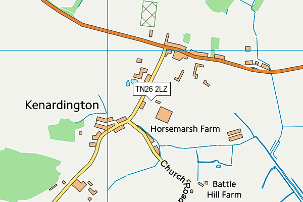 TN26 2LZ map - OS VectorMap District (Ordnance Survey)