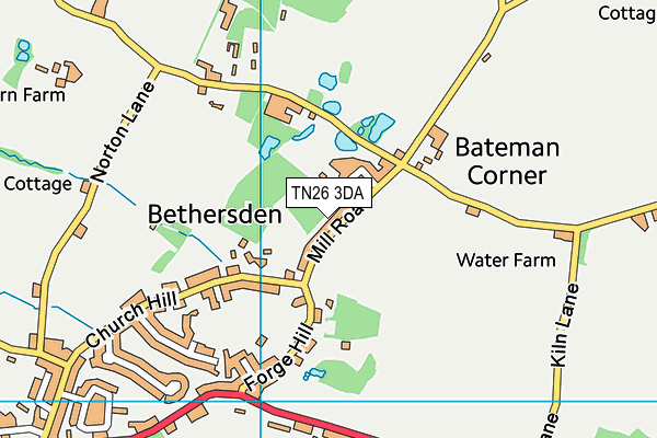 Bethersden Recreation Field map (TN26 3DA) - OS VectorMap District (Ordnance Survey)