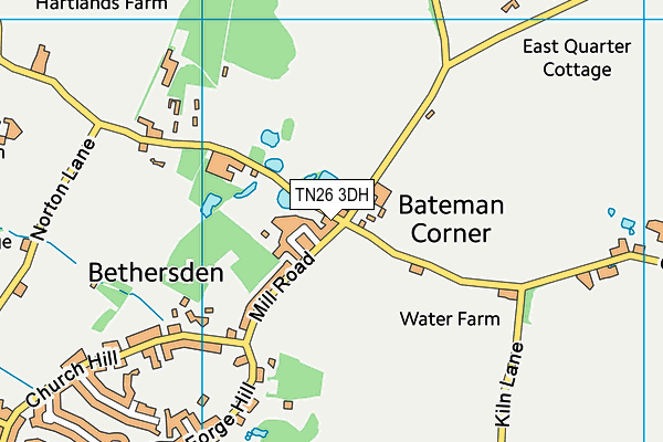 TN26 3DH map - OS VectorMap District (Ordnance Survey)