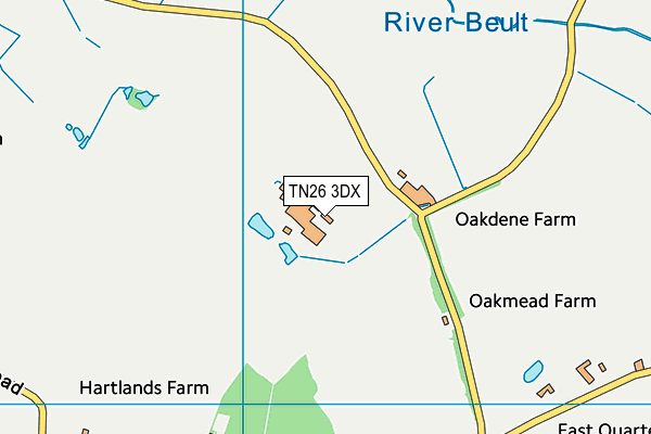 TN26 3DX map - OS VectorMap District (Ordnance Survey)