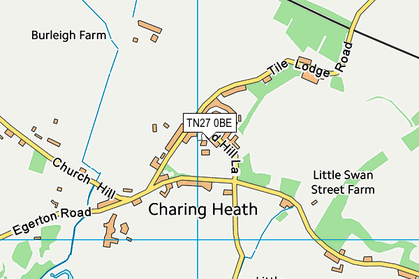 TN27 0BE map - OS VectorMap District (Ordnance Survey)