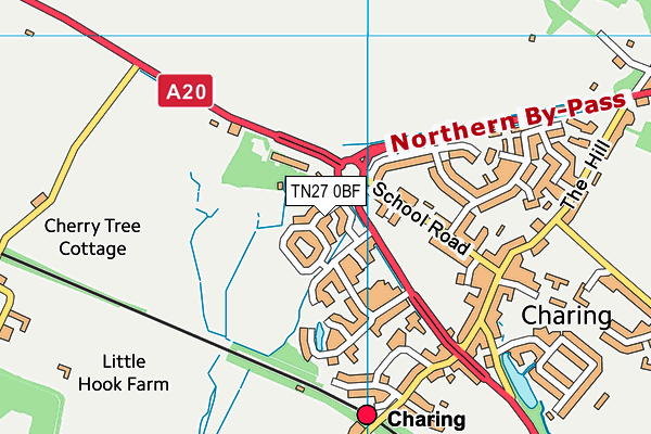 TN27 0BF map - OS VectorMap District (Ordnance Survey)