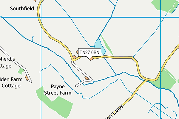 TN27 0BN map - OS VectorMap District (Ordnance Survey)