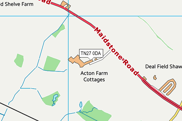TN27 0DA map - OS VectorMap District (Ordnance Survey)