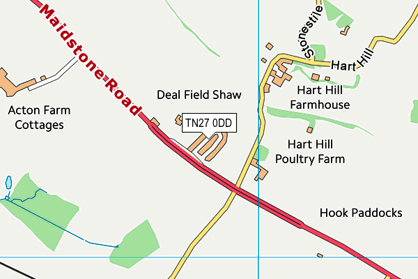 TN27 0DD map - OS VectorMap District (Ordnance Survey)