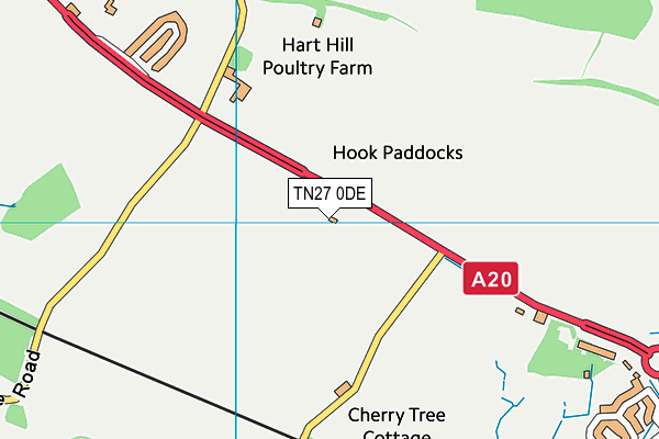 TN27 0DE map - OS VectorMap District (Ordnance Survey)