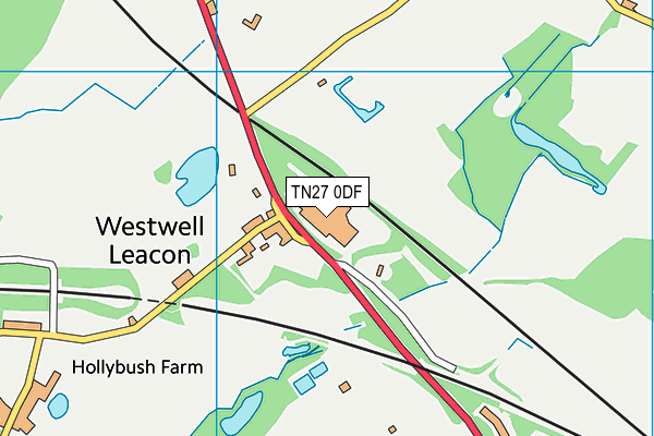 TN27 0DF map - OS VectorMap District (Ordnance Survey)