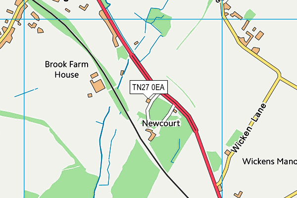 TN27 0EA map - OS VectorMap District (Ordnance Survey)