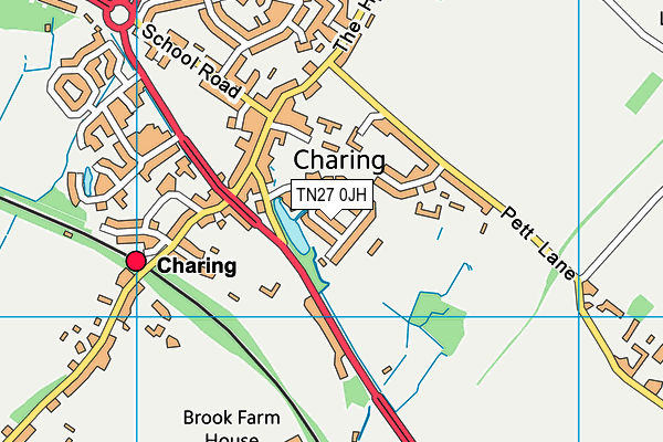 Charing Playing Field map (TN27 0JH) - OS VectorMap District (Ordnance Survey)