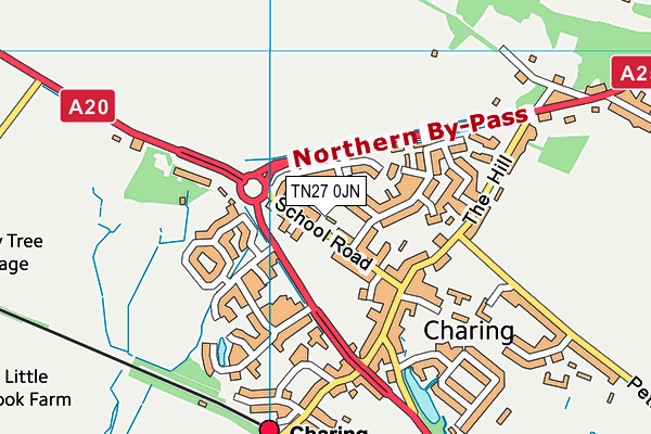 Charing Ce Primary School map (TN27 0JN) - OS VectorMap District (Ordnance Survey)
