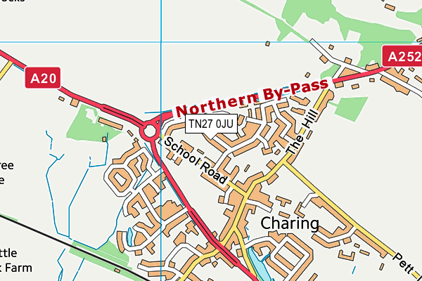 TN27 0JU map - OS VectorMap District (Ordnance Survey)