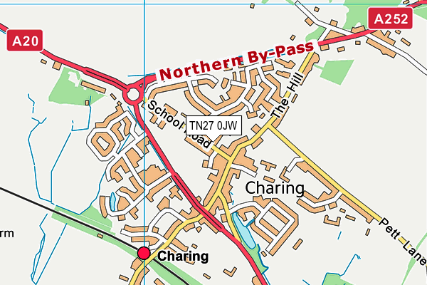 TN27 0JW map - OS VectorMap District (Ordnance Survey)