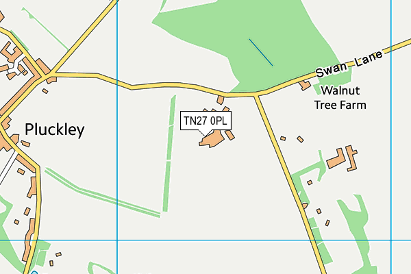 TN27 0PL map - OS VectorMap District (Ordnance Survey)