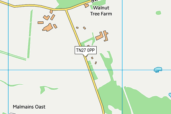 TN27 0PP map - OS VectorMap District (Ordnance Survey)