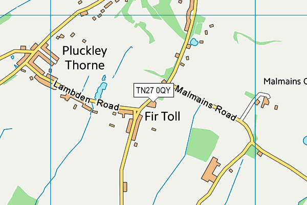 TN27 0QY map - OS VectorMap District (Ordnance Survey)