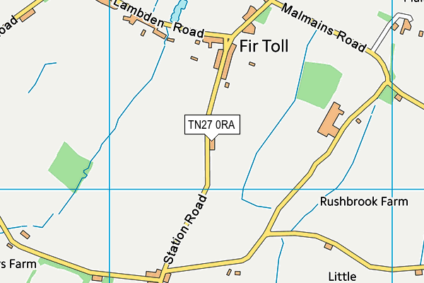 TN27 0RA map - OS VectorMap District (Ordnance Survey)