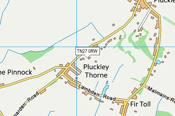 TN27 0RW map - OS VectorMap District (Ordnance Survey)