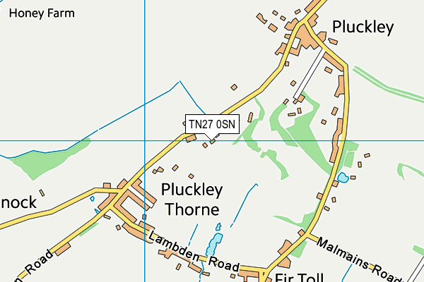 TN27 0SN map - OS VectorMap District (Ordnance Survey)