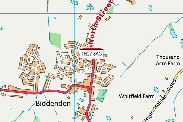TN27 8AG map - OS VectorMap District (Ordnance Survey)
