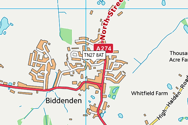 TN27 8AT map - OS VectorMap District (Ordnance Survey)