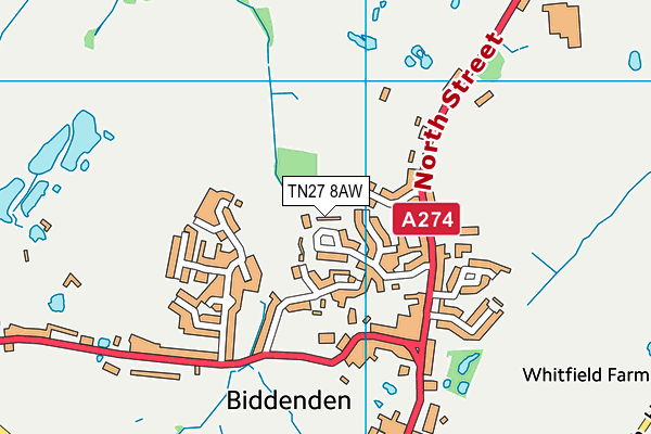 TN27 8AW map - OS VectorMap District (Ordnance Survey)
