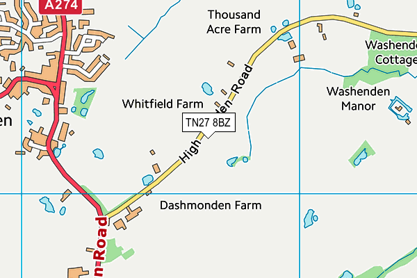 TN27 8BZ map - OS VectorMap District (Ordnance Survey)