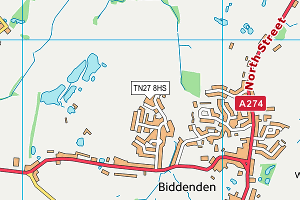 TN27 8HS map - OS VectorMap District (Ordnance Survey)