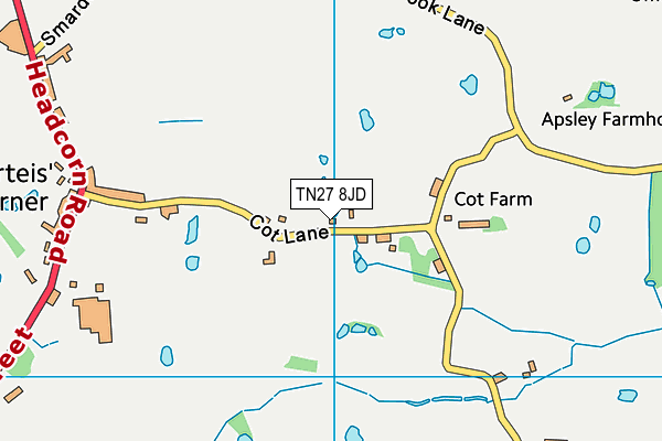 TN27 8JD map - OS VectorMap District (Ordnance Survey)