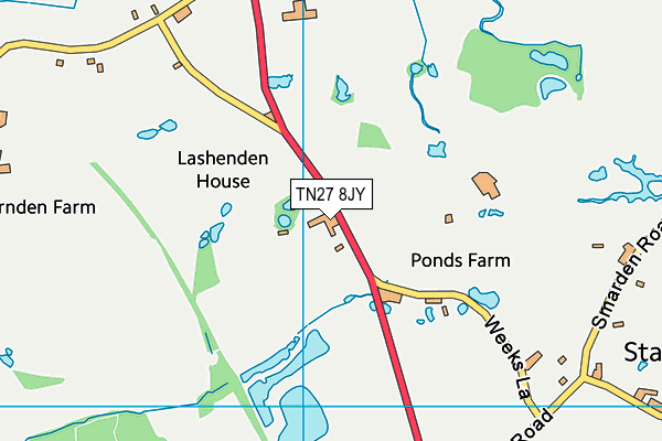 TN27 8JY map - OS VectorMap District (Ordnance Survey)