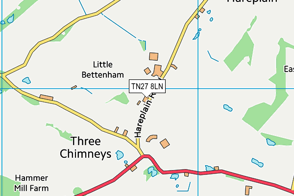 TN27 8LN map - OS VectorMap District (Ordnance Survey)