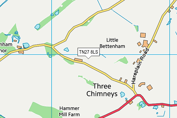 TN27 8LS map - OS VectorMap District (Ordnance Survey)