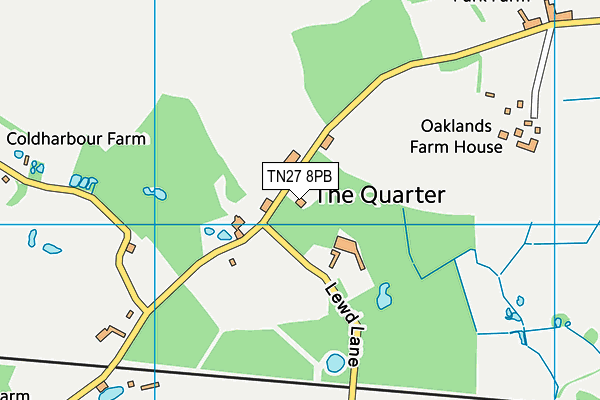 TN27 8PB map - OS VectorMap District (Ordnance Survey)