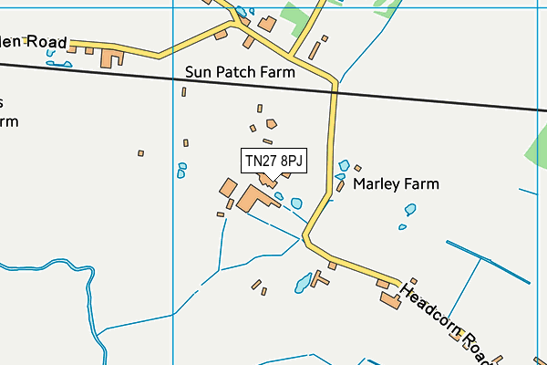 TN27 8PJ map - OS VectorMap District (Ordnance Survey)