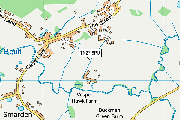TN27 8PU map - OS VectorMap District (Ordnance Survey)