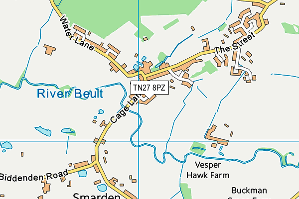 TN27 8PZ map - OS VectorMap District (Ordnance Survey)