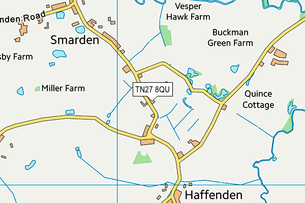 TN27 8QU map - OS VectorMap District (Ordnance Survey)
