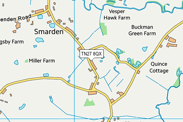 TN27 8QX map - OS VectorMap District (Ordnance Survey)
