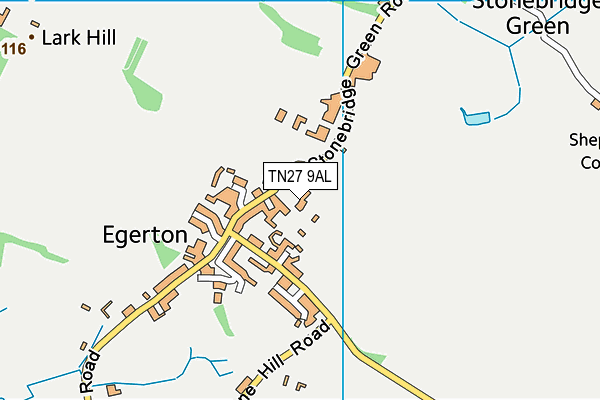 TN27 9AL map - OS VectorMap District (Ordnance Survey)