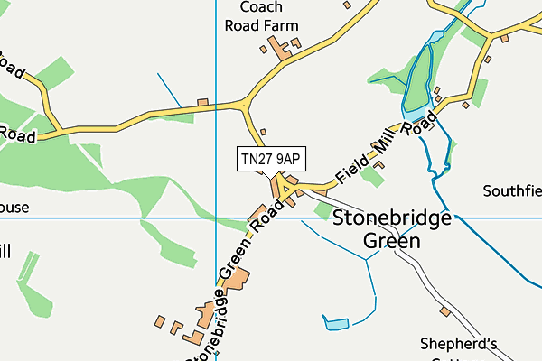 TN27 9AP map - OS VectorMap District (Ordnance Survey)