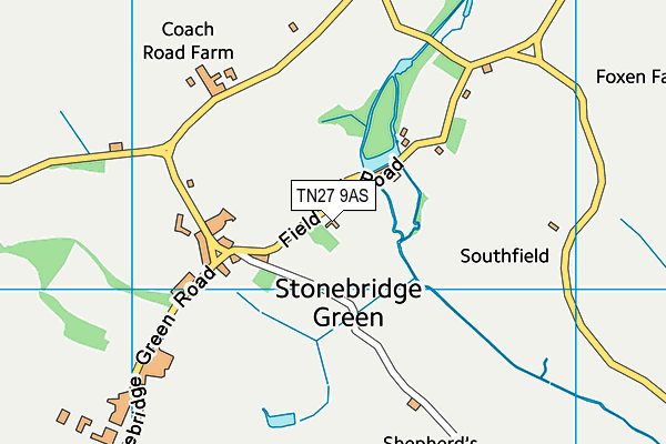 TN27 9AS map - OS VectorMap District (Ordnance Survey)