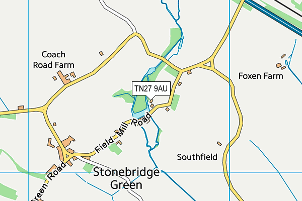 TN27 9AU map - OS VectorMap District (Ordnance Survey)