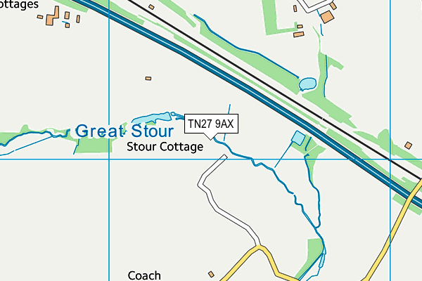 TN27 9AX map - OS VectorMap District (Ordnance Survey)
