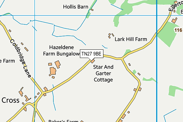 TN27 9BE map - OS VectorMap District (Ordnance Survey)