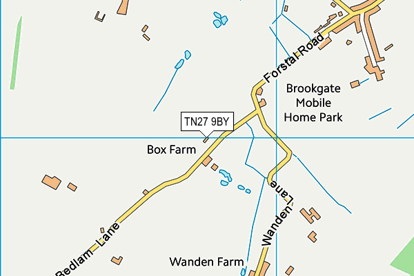 TN27 9BY map - OS VectorMap District (Ordnance Survey)