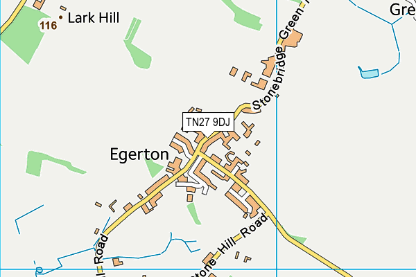 TN27 9DJ map - OS VectorMap District (Ordnance Survey)