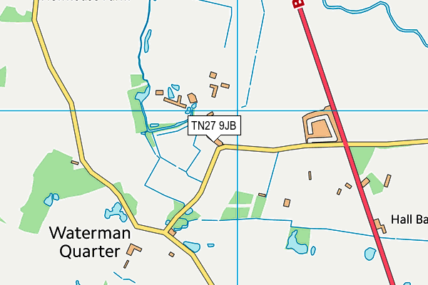 TN27 9JB map - OS VectorMap District (Ordnance Survey)