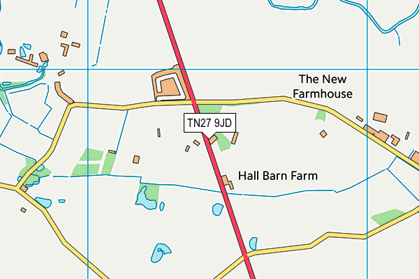 TN27 9JD map - OS VectorMap District (Ordnance Survey)