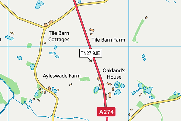 TN27 9JE map - OS VectorMap District (Ordnance Survey)